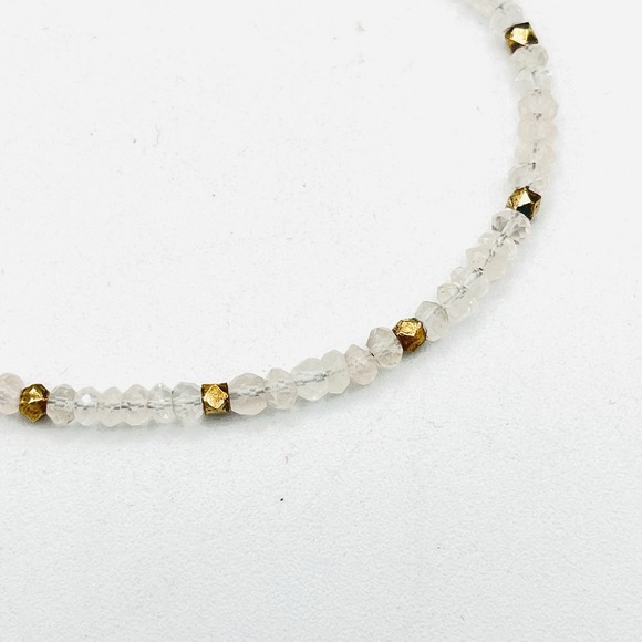 Sundance Catalog Moonstone Bracelet Sterling Silver 18k Gold Plated 7.5" White - Picture 4 of 7